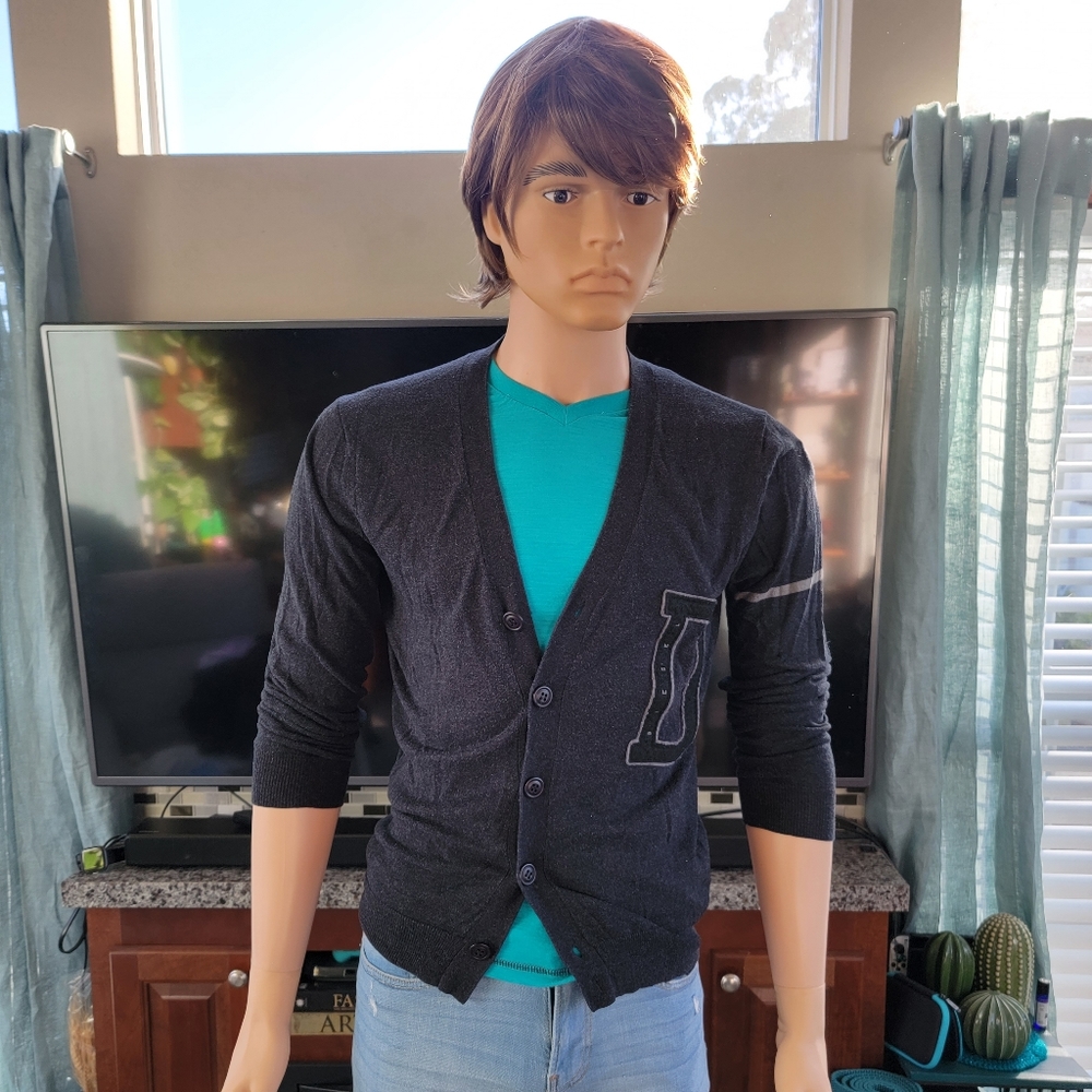 Men's Small Diesel Logo Cardigan